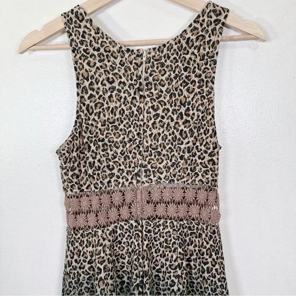 FREE PEOPLE Womens Size 2 Leopard Ombre Lace Daisy Dress - Picture 9 of 11